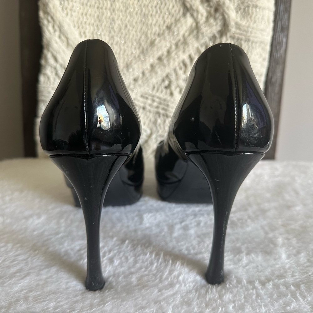 Yves Saint Laurent Shiny Black Heels - Picture 8 of 13
